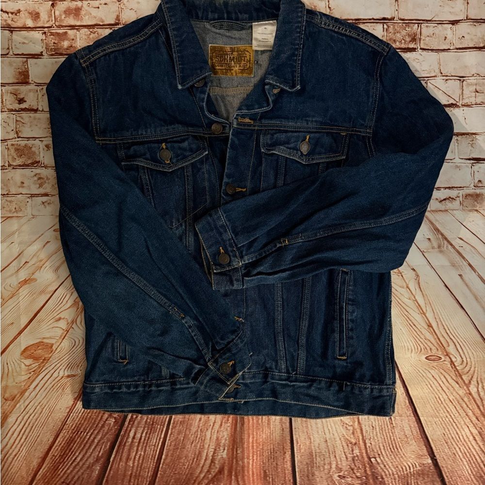 Schmidt Blue Washed Denim Mens Trucker Jacket Jeans Modern Bomber